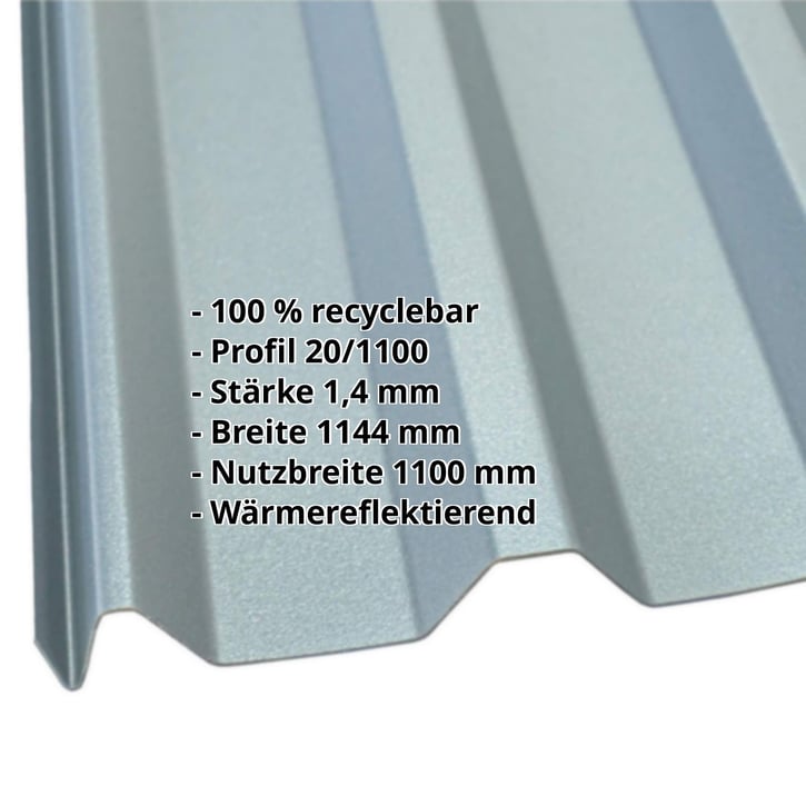 PVC Profilplatte FLEXI | 20/1100 | 1,40 mm | Anthrazit Metallic | 6000 mm #2