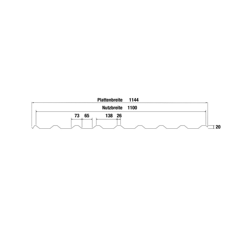 PVC Profilplatte FLEXI | 20/1100 | 1,40 mm | Anthrazit Metallic | 7000 mm #5