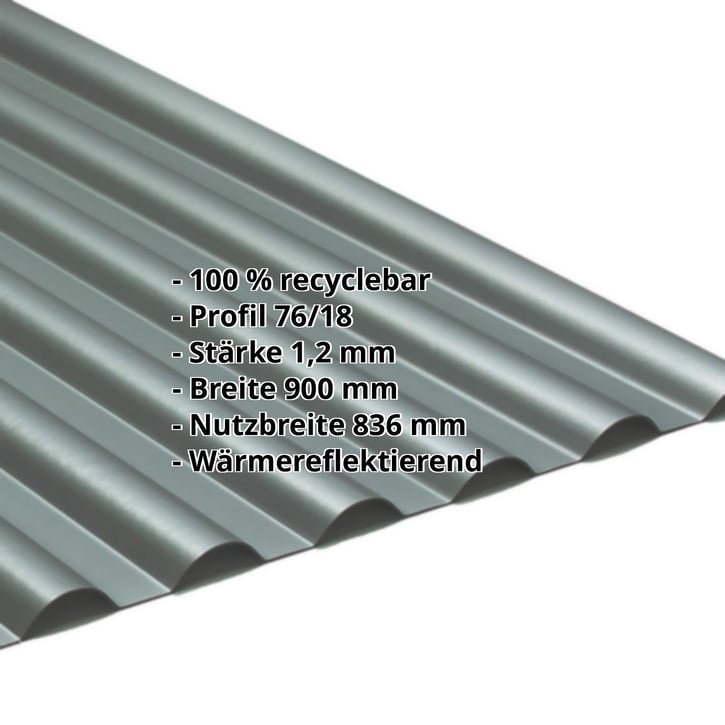 PVC Profilplatte SINTRA | 77/18 | 1,20 mm | Anthrazit Metallic | 3000 mm #2