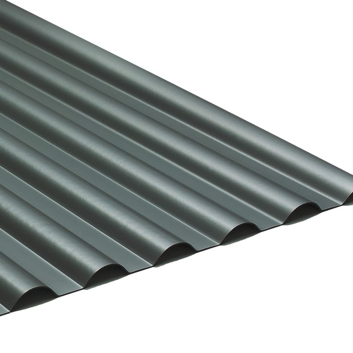 PVC Profilplatte SINTRA | 77/18 | 1,20 mm | Anthrazit Metallic | 4000 mm #1