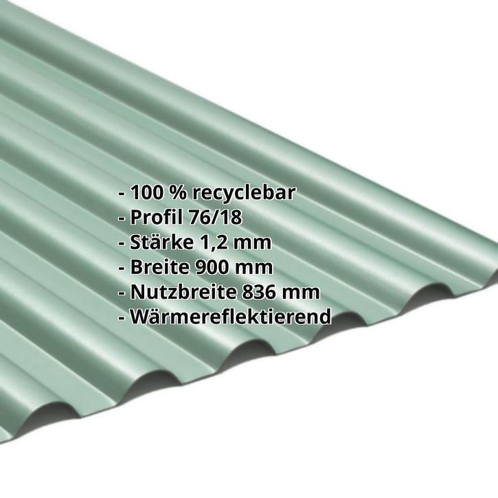 PVC Profilplatte SINTRA | 77/18 | 1,20 mm | Grün Metallic | 4000 mm #2