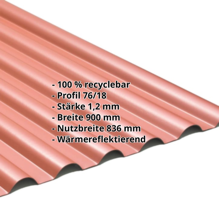 PVC Profilplatte SINTRA | 77/18 | 1,20 mm | Rot Metallic | 3000 mm #2