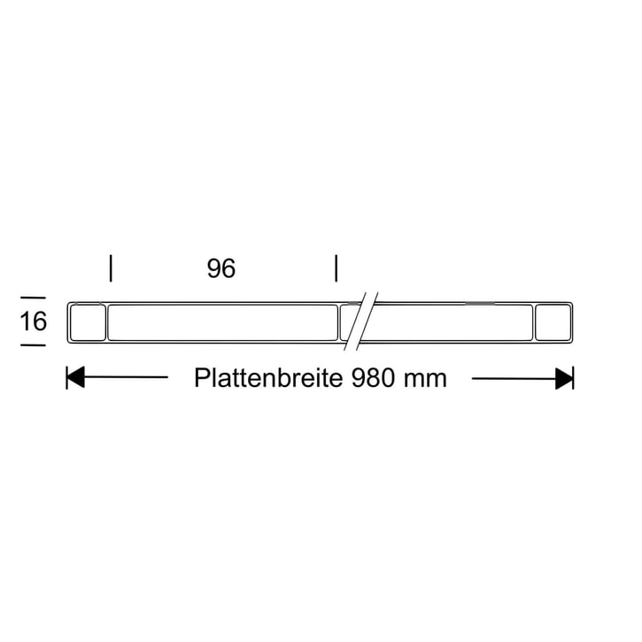 Acrylglas Stegdoppelplatte | 16 mm | Profil Zevener Sprosse | Sparpaket | Plattenbreite 980 mm | Klar | Breitkammer | Breite 3,13 m | Länge 2,00 m #9