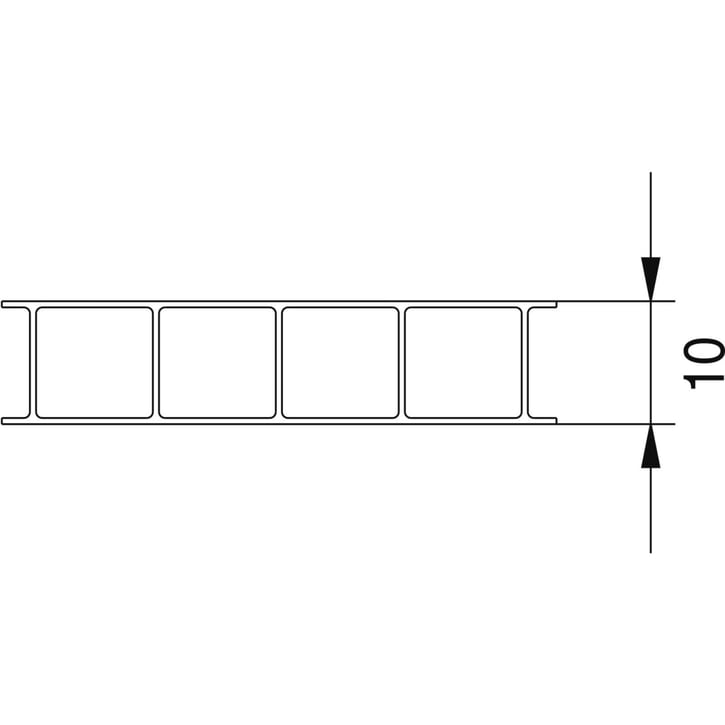 Polycarbonat Doppelstegplatte | 10 mm | Profil A4 | Sparpaket | Plattenbreite 1050 mm | Klar | Beids. UV-Schutz | Breite 3,30 m | Länge 2,00 m #18