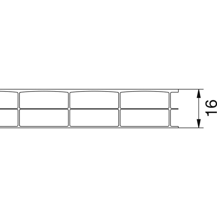 Polycarbonat Stegplatte | 16 mm | Profil A1 | Sparpaket | Plattenbreite 1200 mm | Klar | Beidseit. UV-Schutz | Breite 3,74 m | Länge 2,0 #15