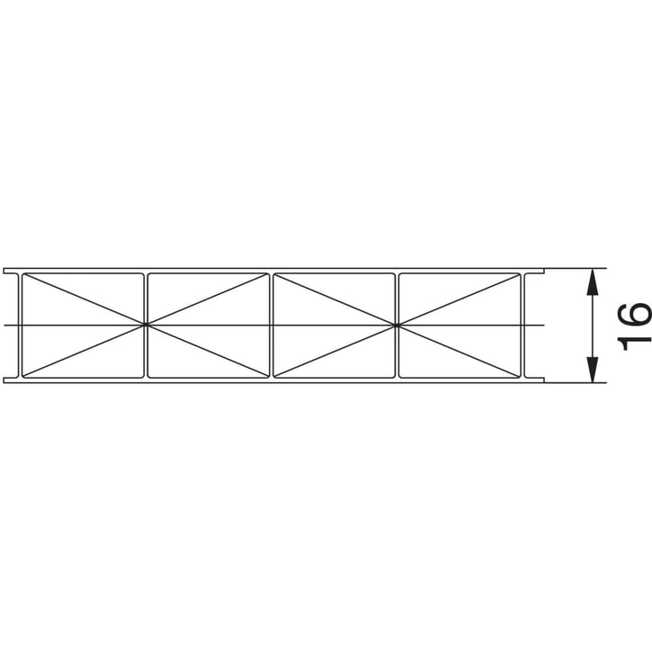 Polycarbonat Stegplatte | 16 mm | Profil A1 | Sparpaket | Plattenbreite 980 mm | Graphit | Extra stark | Breite 3,08 m | Länge 2,00 #13