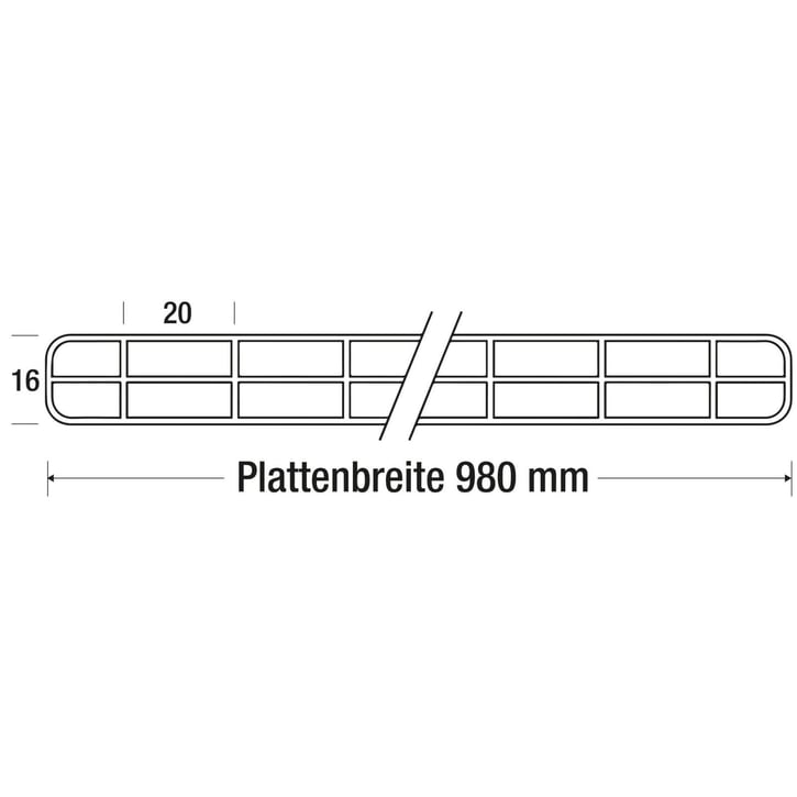 Polycarbonat Stegplatte | 16 mm | Profil Zevener Sprosse | Sparpaket | Plattenbreite 980 mm | Klar | 2nd LIFE LINE | Breite 3,13 m | Länge 2,50 m #10
