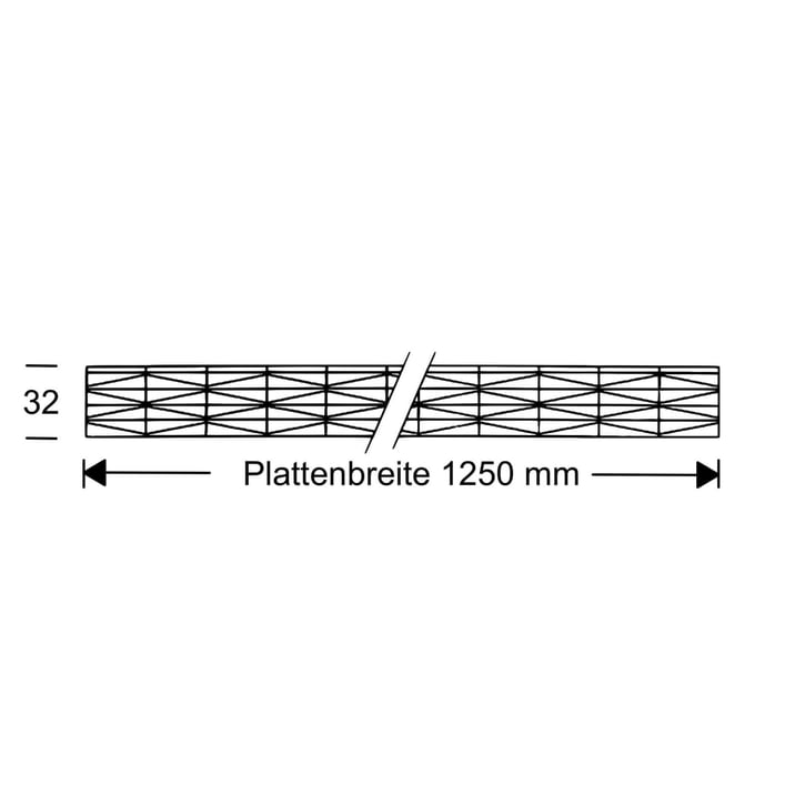 Polycarbonat Stegplatte | 32 mm | Profil Mendiger | Sparpaket | Plattenbreite 1250 mm | Gold-Opal | Breite 3,91 m | Länge 2,00 m #10